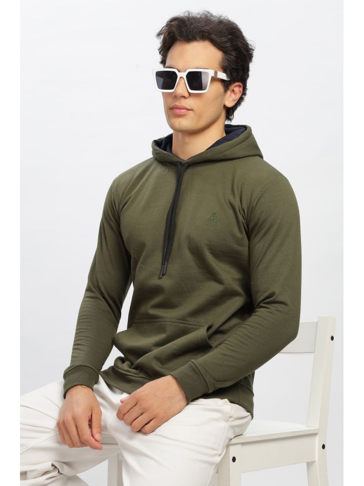     			COLOR HUNT Fleece Hooded Men's Sweatshirt - Olive ( Pack of 1 )