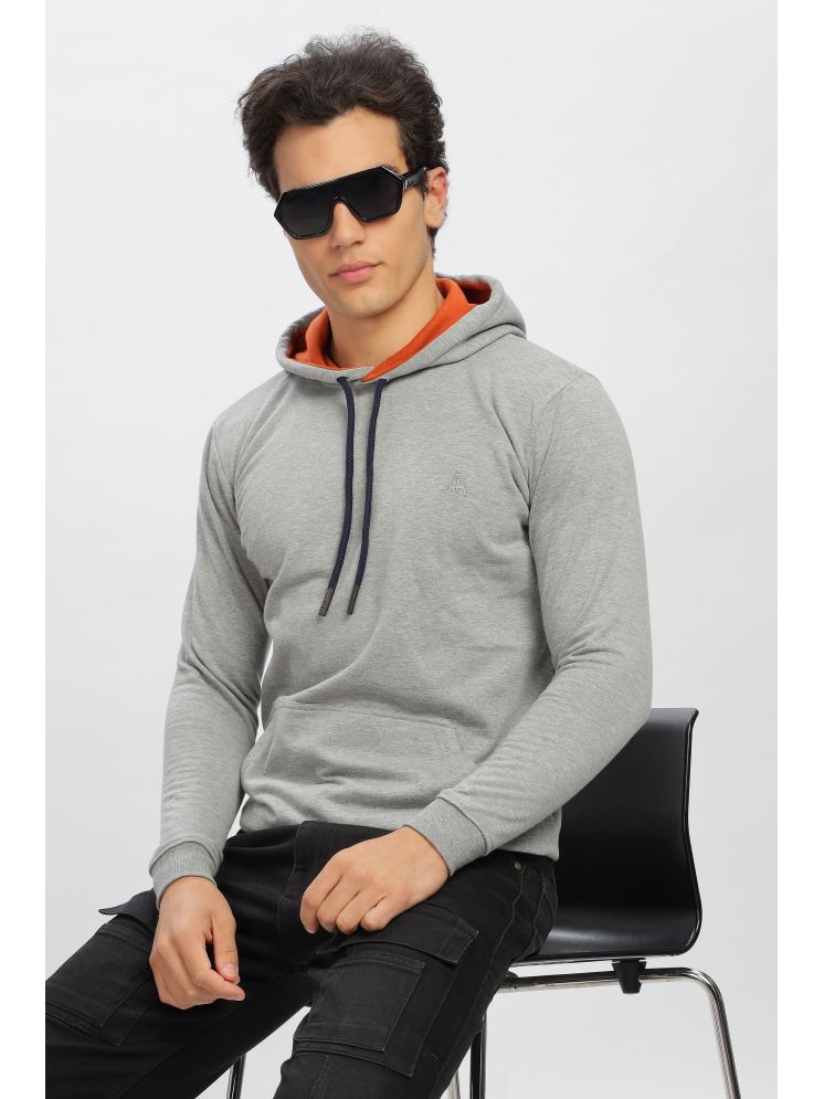     			COLOR HUNT Fleece Hooded Men's Sweatshirt - Grey ( Pack of 1 )