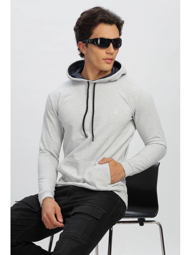     			COLOR HUNT Fleece Hooded Men's Sweatshirt - Light Grey ( Pack of 1 )