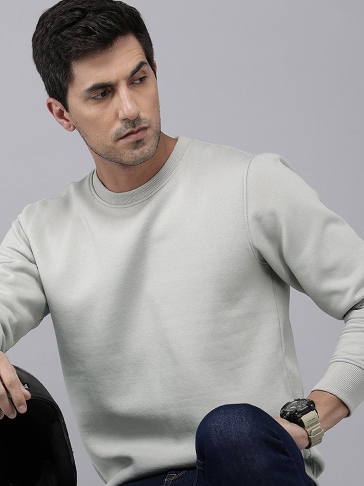     			Do & Be Fleece Round Neck Men's Sweatshirt - Light Grey ( Pack of 1 )