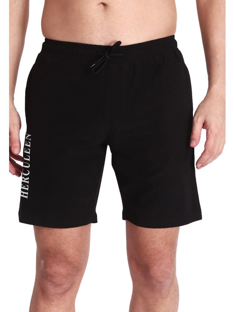     			Herculeen Black Polyester Men's Shorts ( Pack of 1 )