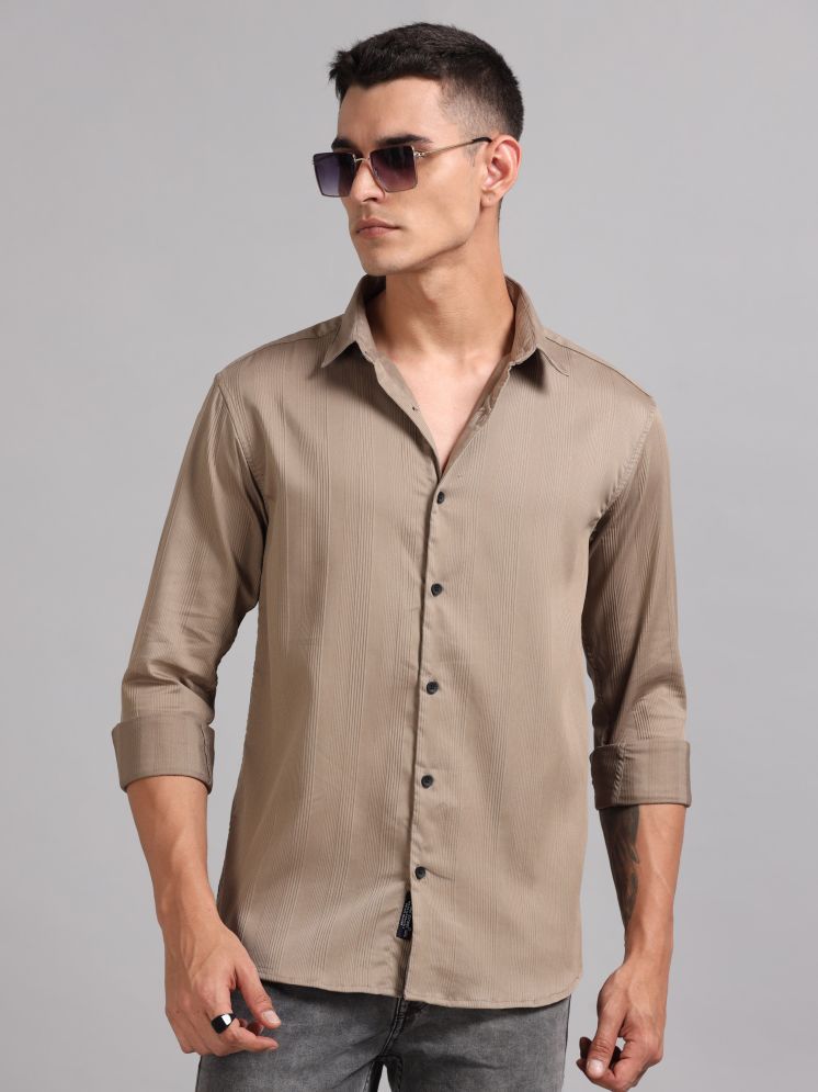     			Paul Street 100% Cotton Slim Fit Solids Full Sleeves Men's Casual Shirt - Brown ( Pack of 1 )