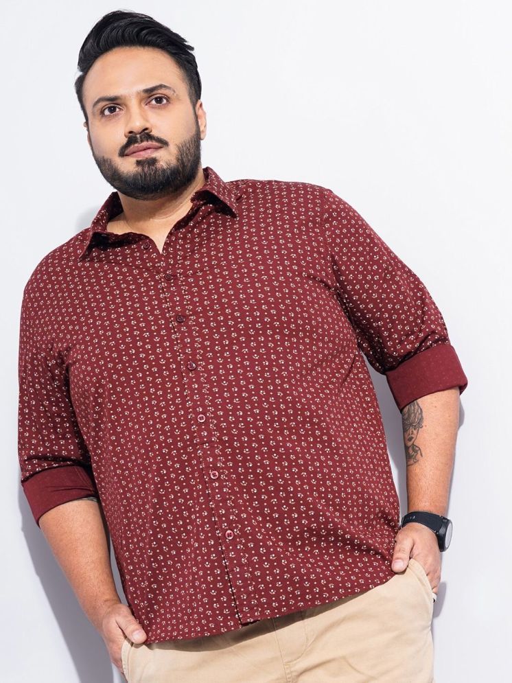     			The Indian Garage Co Plus Size Micro Ditsy Printed Cotton Casual Shirt