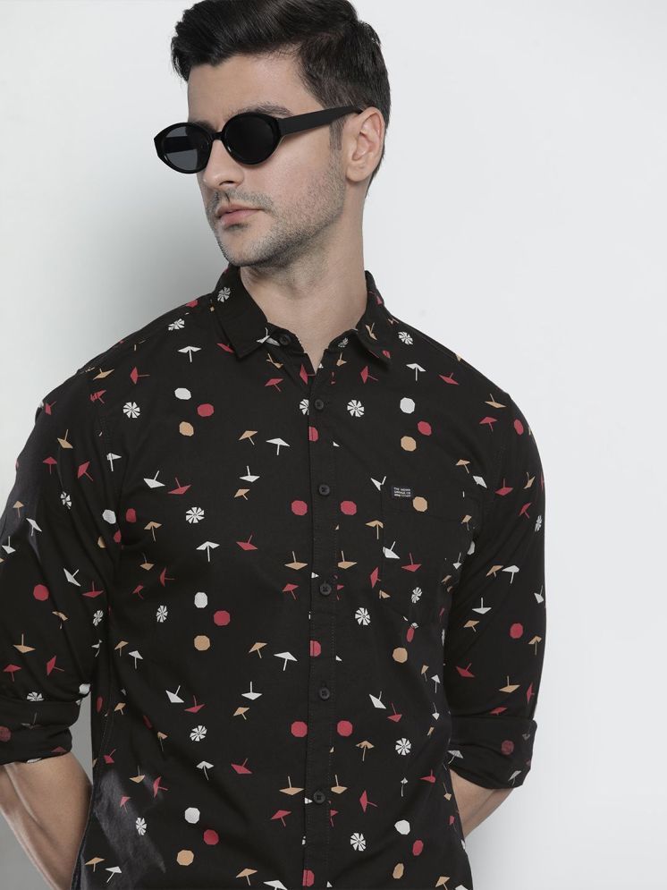     			The Indian Garage Co Men Black Printed Cotton Casual Shirt