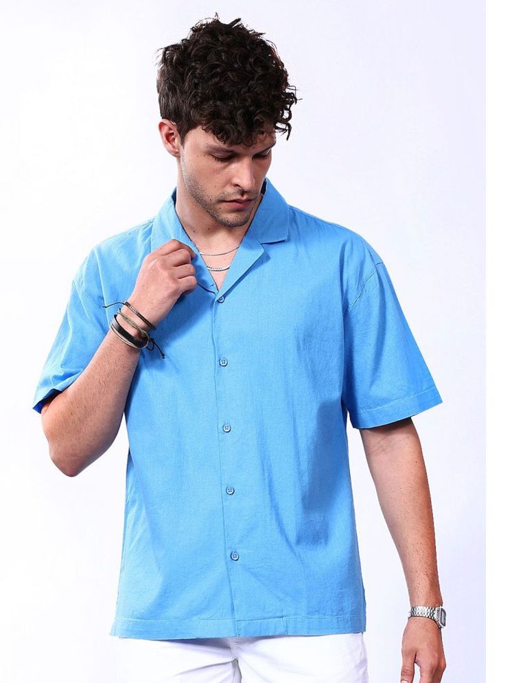     			The Indian Garage Co Cuban Collar Relaxed Fit Casual Shirt