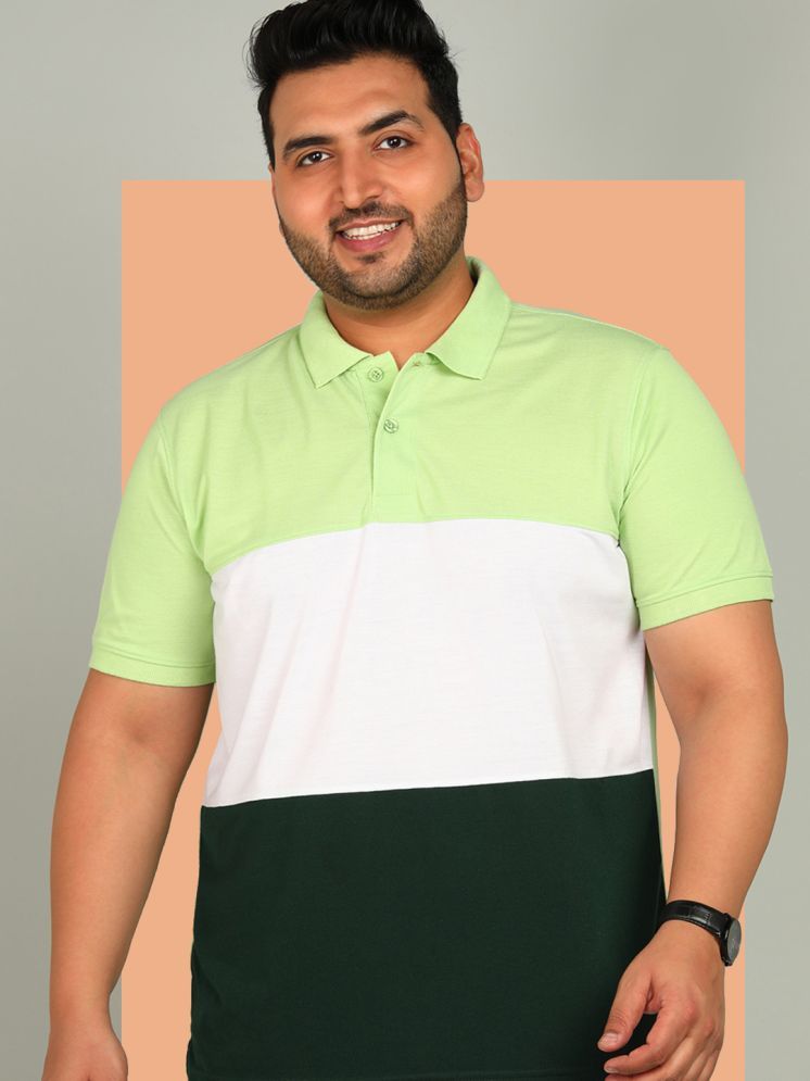     			XFOX Pack of 1 Cotton Blend Regular Fit Colorblock Half Sleeves Men's Polo T Shirt ( Sea Green )