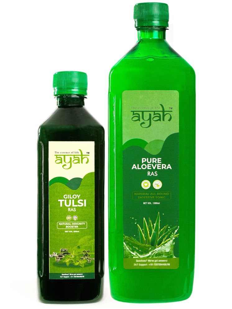     			Ayah Giloy Tulsi & Aloe Vera Immunity, Digestion & Skin Glow Juice / Ras - 500ml + 1000ml