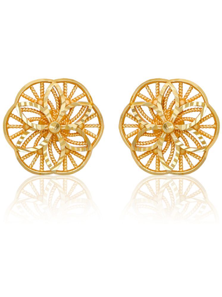     			Drashti Collection Golden Stud Earrings ( Pack of 1 )