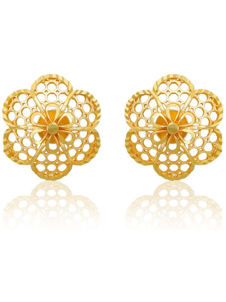     			Drashti Collection Golden Stud Earrings ( Pack of 1 )