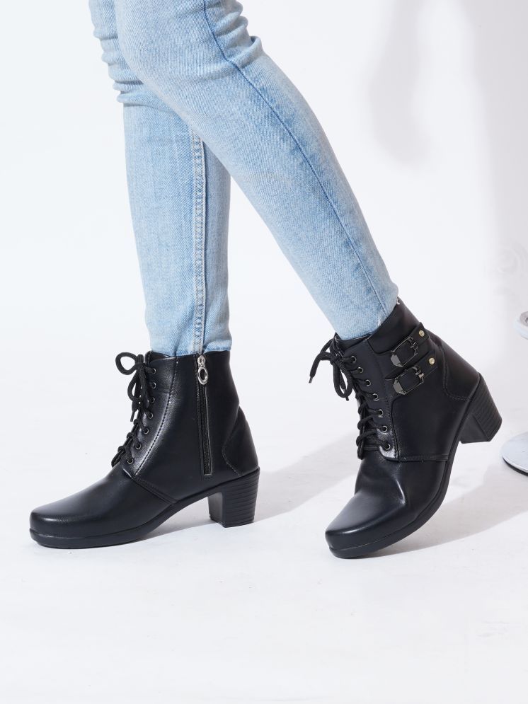     			PLANET WALK Black Women's Ankle Length Boots