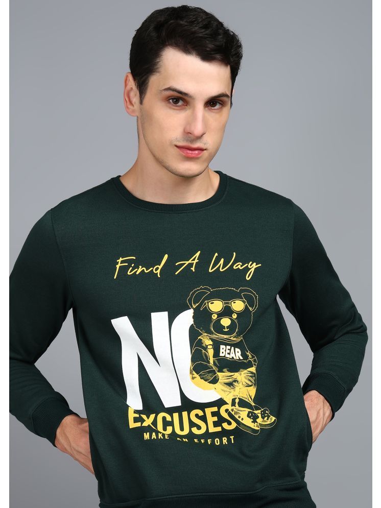     			XFOX Fleece Round Neck Men's Sweatshirt - Green ( Pack of 1 )