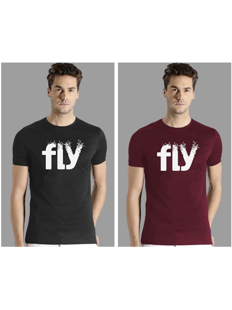     			attitude start of fashion Pack of 2 Polyester Regular Fit Men's T-Shirt ( Maroon )