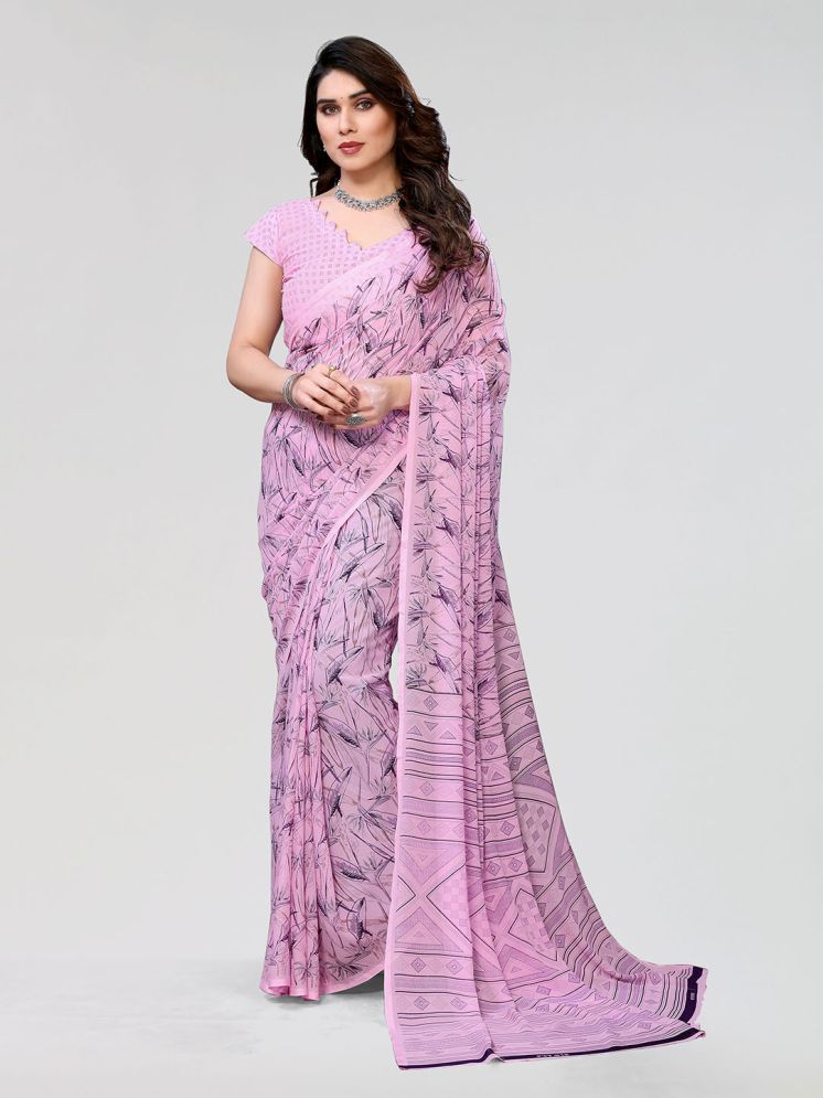     			ANAND SAREES Pack of 1 Georgette Printed Saree With Blouse Piece ( Purple )