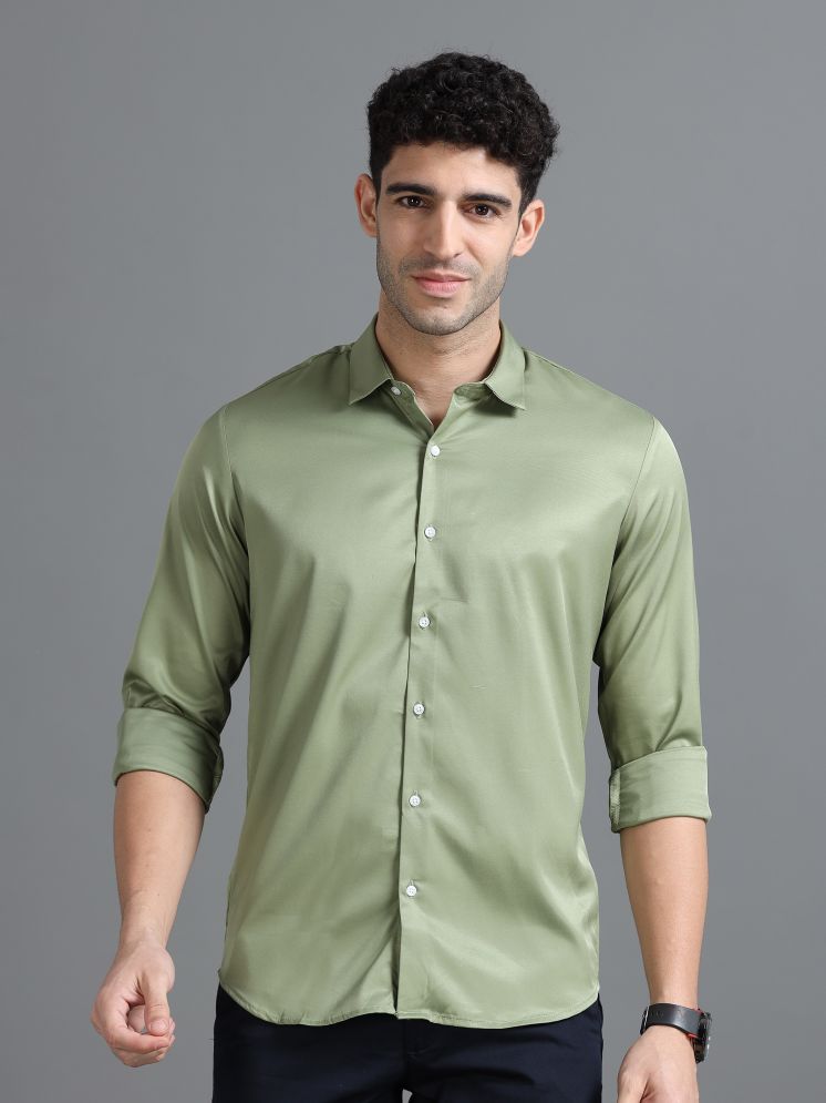     			Cool Colors 100% Cotton Slim Fit Solids Full Sleeves Men's Casual Shirt - Green ( Pack of 1 )