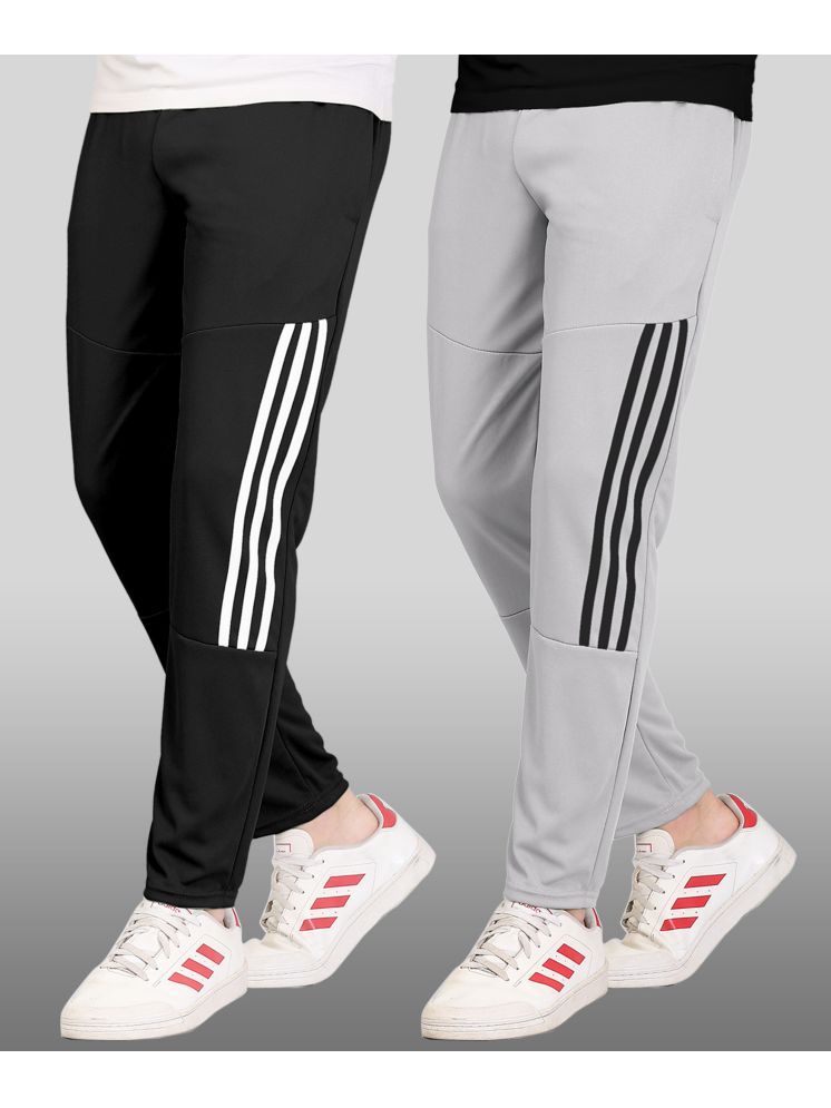     			FOXTER Grey Polyester Men's Trackpants ( Pack of 2 )