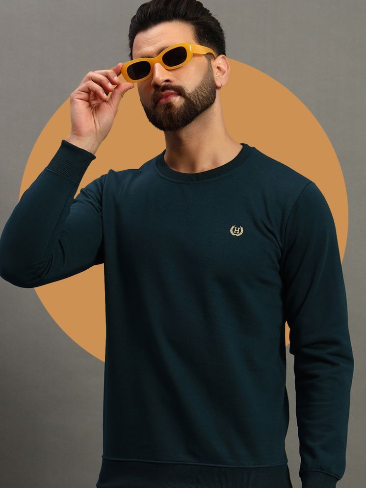     			Hushbucks Fleece Round Neck Men's Sweatshirt - Green ( Pack of 1 )