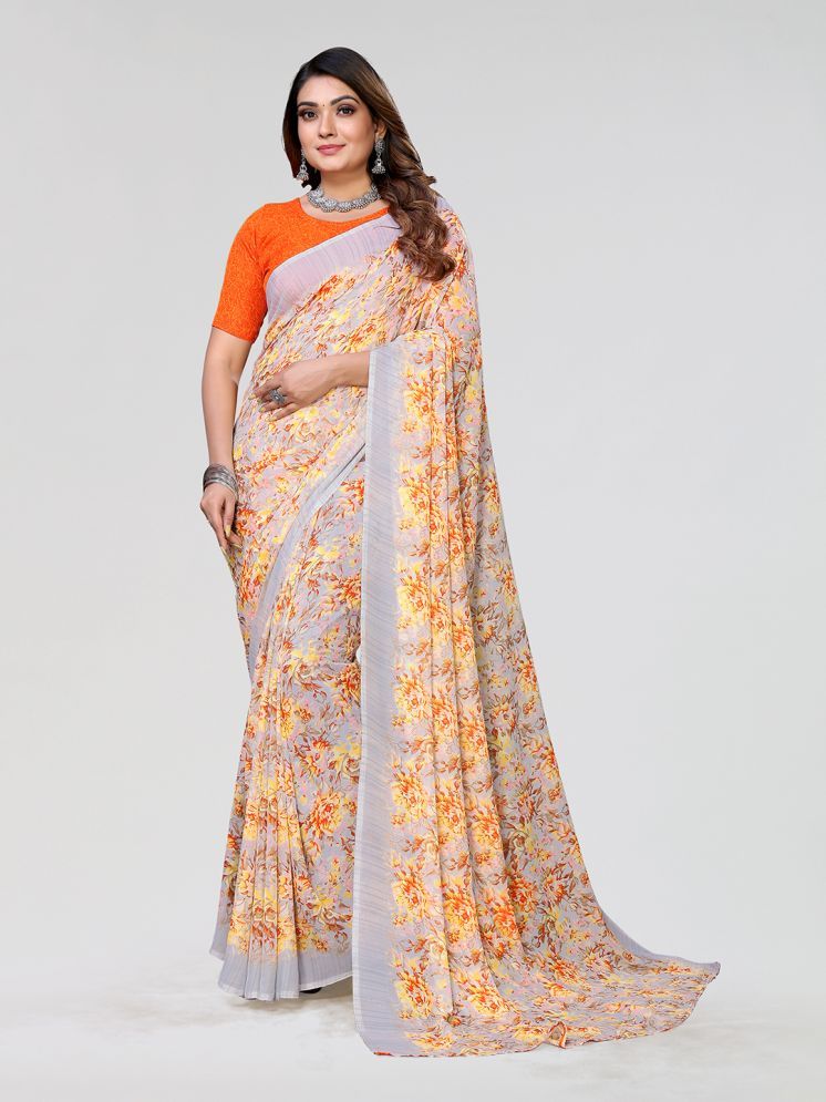     			Kashvi Sarees Pack of 1 Georgette Printed Saree With Blouse Piece ( Orange )