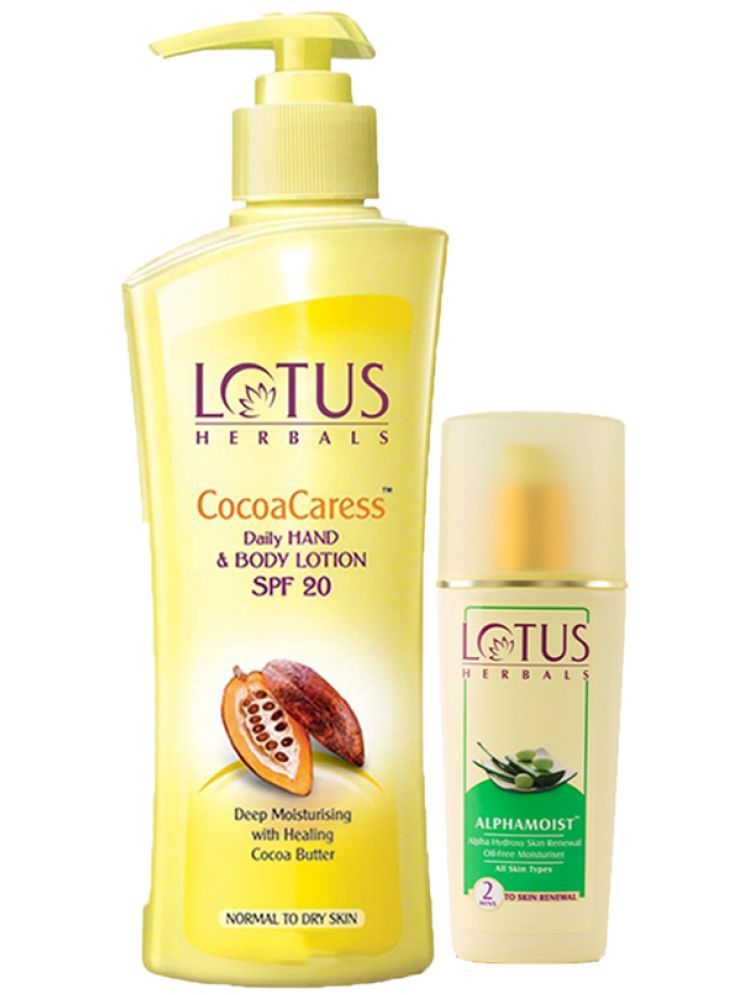     			Lotus Herbals Winter Kit Cocoacaress Daily Hand & Body Lotion 250ml , Alphamoist 80ml (Pack of 2)