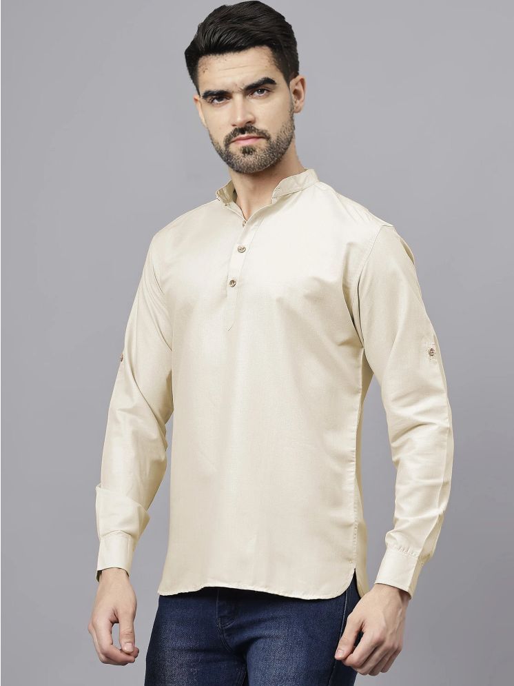     			Navkanj Beige Cotton Blend Men's Regular Kurta ( Pack of 1 )