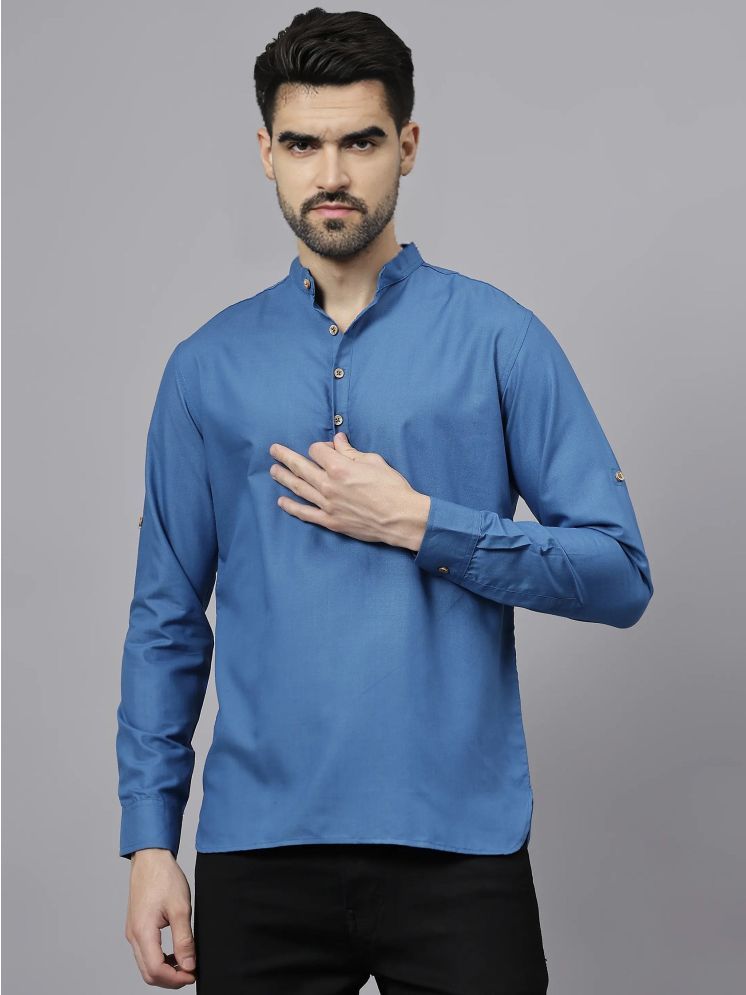     			Navkanj Dark Indigo Cotton Blend Men's Regular Kurta ( Pack of 1 )