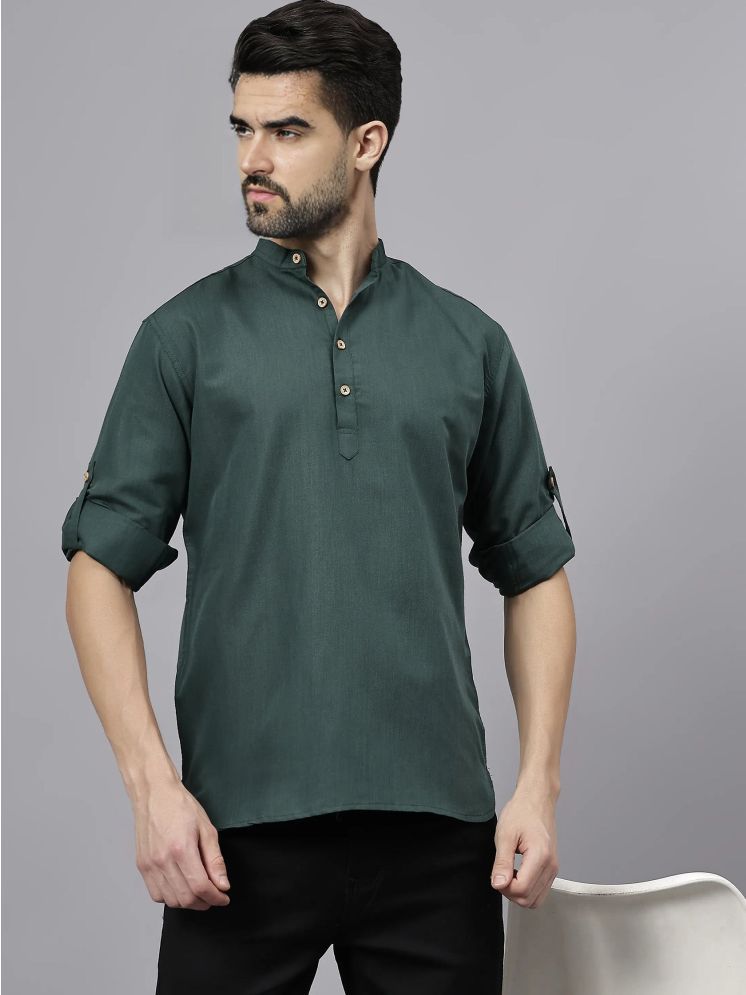     			Navkanj Green Cotton Blend Men's Regular Kurta ( Pack of 1 )