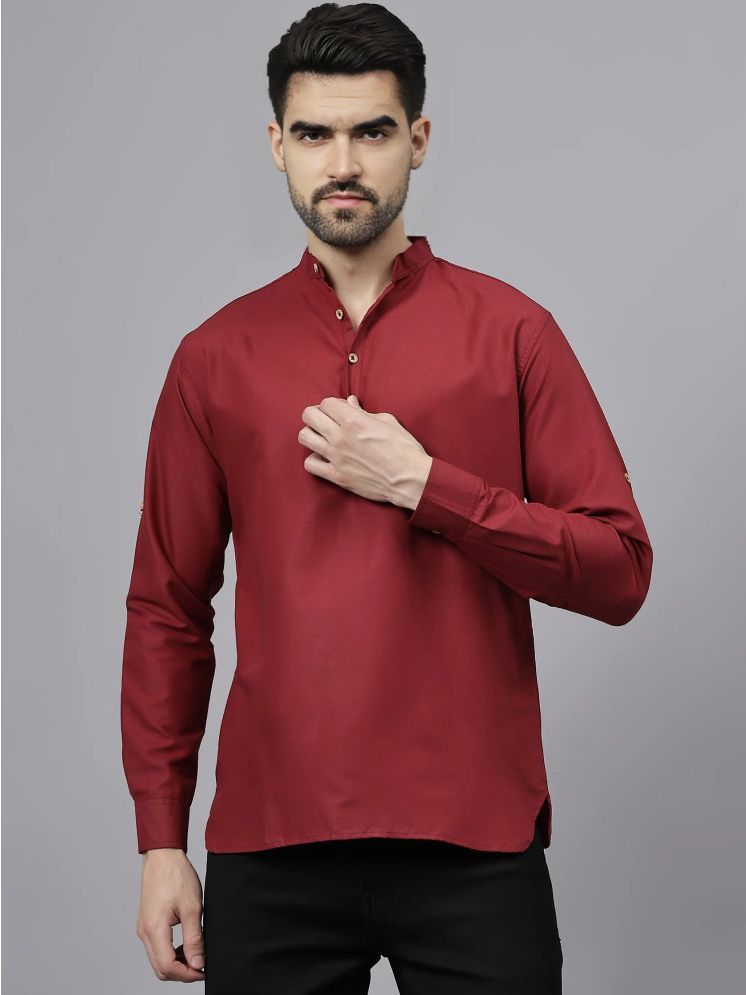     			Navkanj Maroon Cotton Blend Men's Regular Kurta ( Pack of 1 )