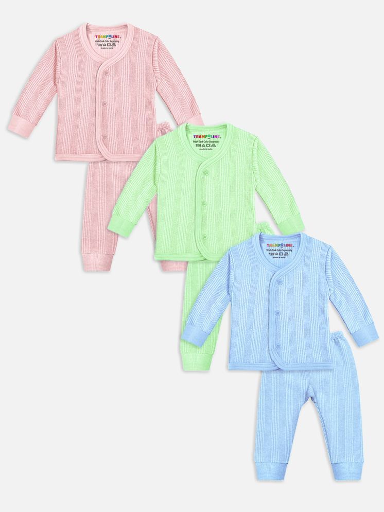     			Trampoline Pack of 3 Unisex for Baby Cotton Blend Thermal Top & Bottom Set ( Multicolor )