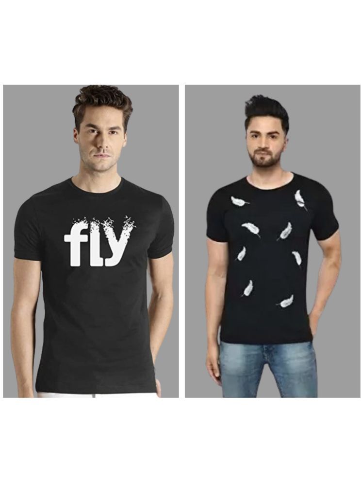     			attitude start of fashion Pack of 2 Polyester Regular Fit Men's T-Shirt ( Black )