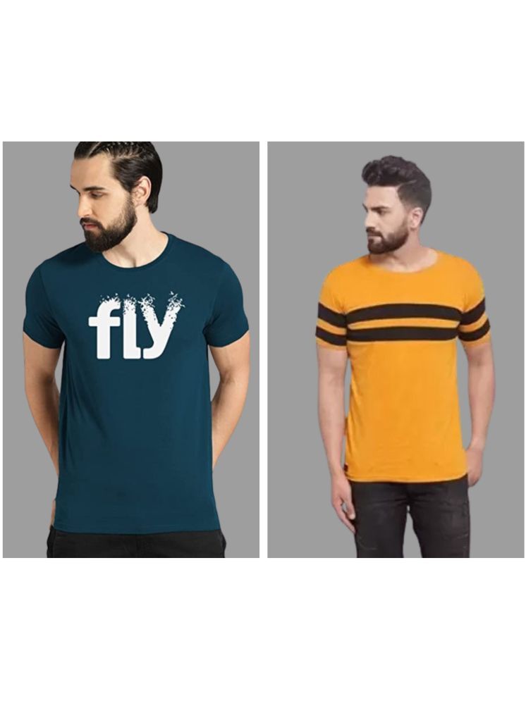     			attitude start of fashion Pack of 2 Polyester Regular Fit Men's T-Shirt ( Mustard )