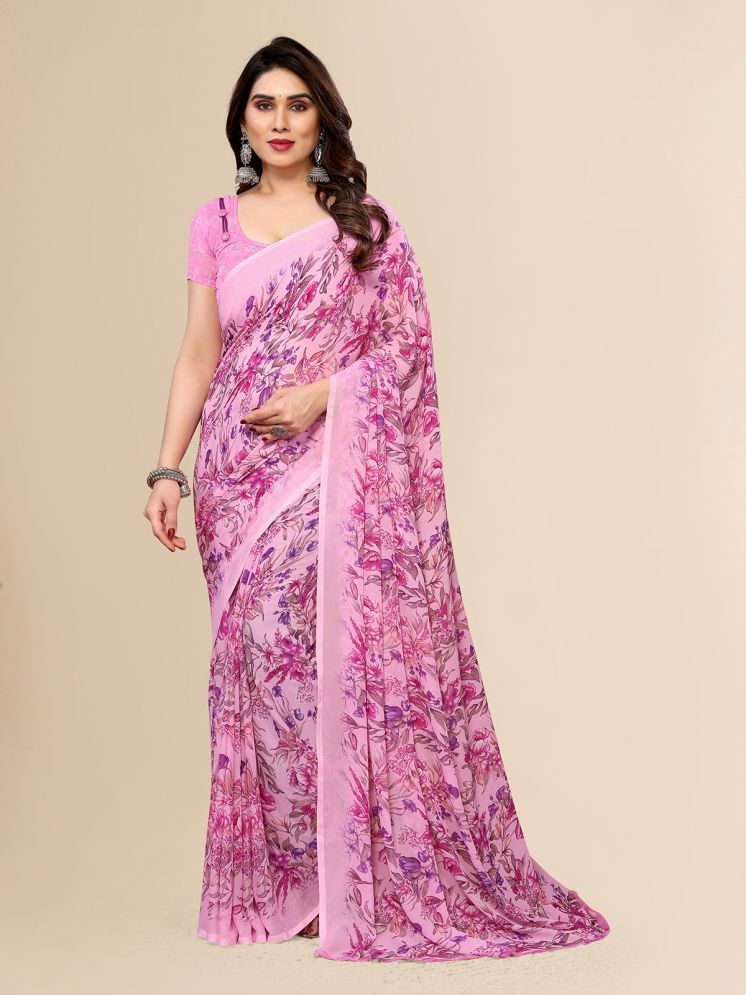     			ANAND SAREES Pack of 1 Georgette Printed Saree With Blouse Piece ( Purple )