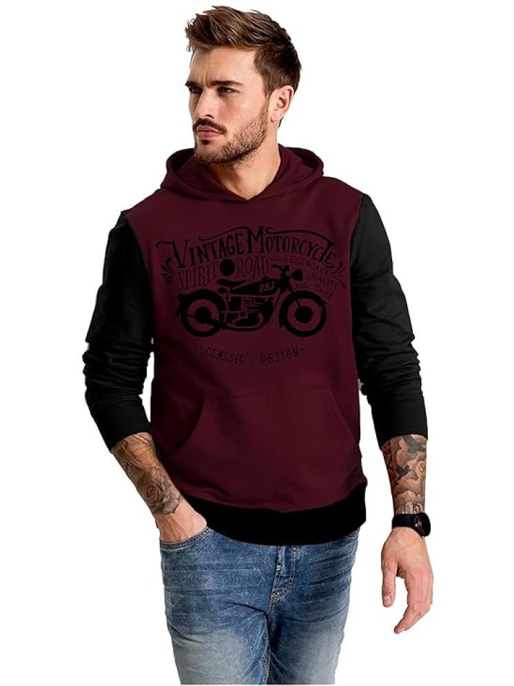     			JUGULAR Cotton Blend Hooded Men's Sweatshirt - Maroon ( Pack of 1 )