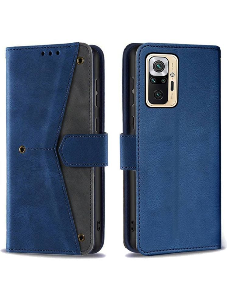     			Masque Blue Flip Cover Artificial Leather Compatible For Xiaomi Redmi Note 10 Pro Max ( Pack of 1 )