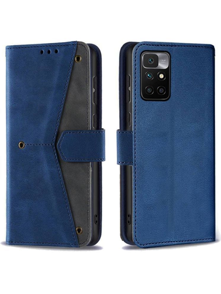     			Masque Blue Flip Cover Artificial Leather Compatible For Redmi 10 Prime ( Pack of 1 )