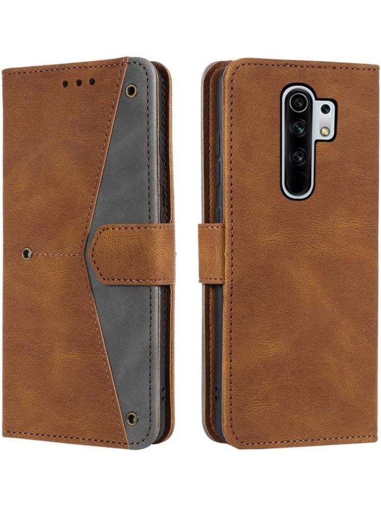     			Masque Brown Flip Cover Artificial Leather Compatible For Xiaomi Redmi 9 Prime ( Pack of 1 )