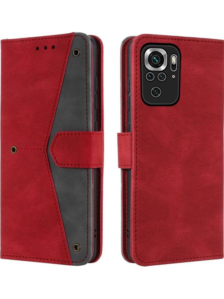     			Masque Red Flip Cover Artificial Leather Compatible For Redmi Note 10S ( Pack of 1 )