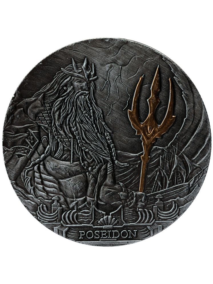     			Roman Empire Ancient Greek Sea God Poseidon Commemorative Coin Collection Creative Zinc Core Nickel Plating Gift Unique Collectibles/Gifts