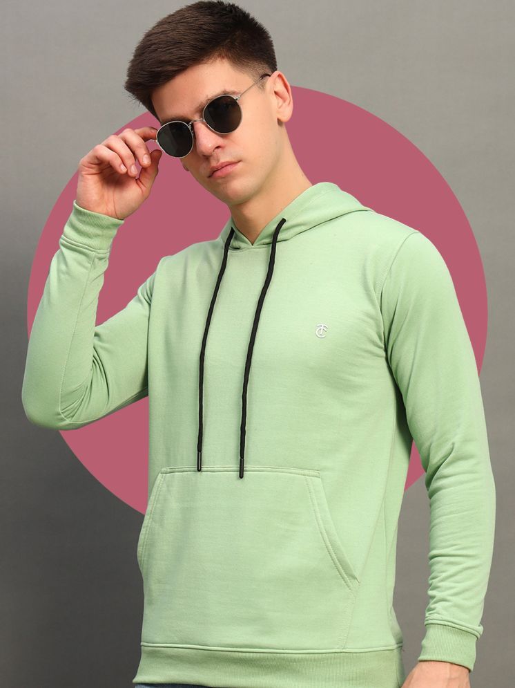     			THE CASUALS Cotton Blend Hooded Men's Sweatshirt - Mint Green ( Pack of 1 )