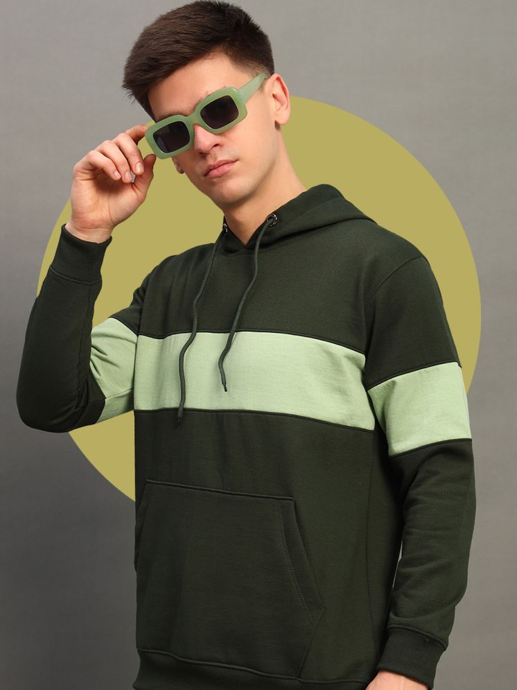     			THE CASUALS Cotton Blend Hooded Men's Sweatshirt - Green ( Pack of 1 )