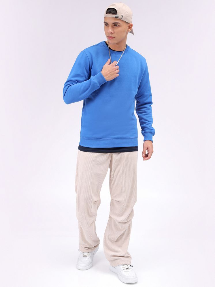     			The Indian Garage Co Men Solid Round Neck Long Sleeves Pullover Sweatshirt