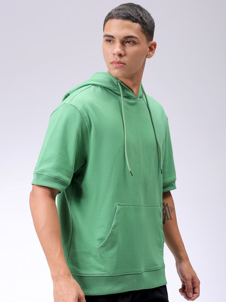     			The Indian Garage Co. Polyester Hooded Men's Sweatshirt - Green ( Pack of 1 )