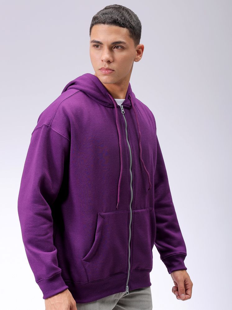     			The Indian Garage Co. Polyester Hooded Men's Sweatshirt - Purple ( Pack of 1 )