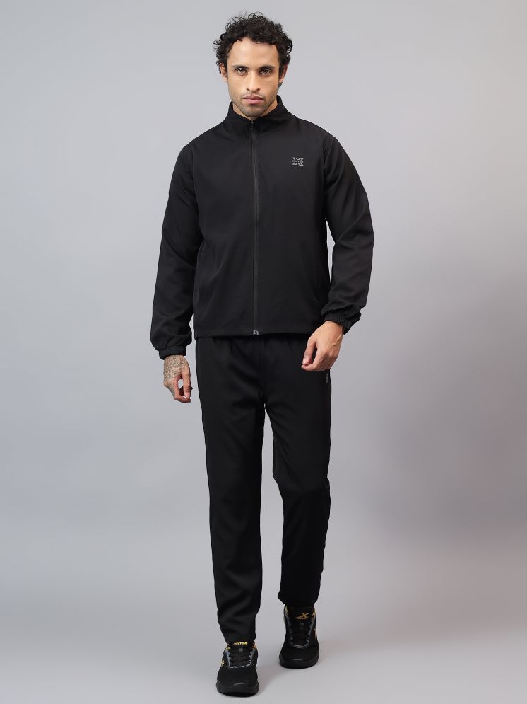     			Vector X Black Polyester Regular Fit Solid Men's Sports Tracksuit ( Pack of 1 )