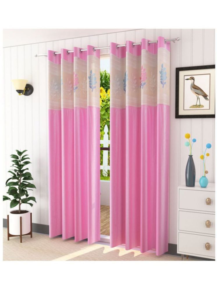     			WI Nature Room Darkening Eyelet Curtain 5 ft ( Pack of 2 ) - Pink