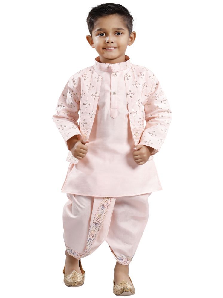     			s muktar garments Baby Boys Cotton Blend Ethnic - Pattern Dhoti Kurta Set ( Pink , Pack of 1 )