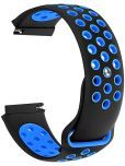 ACM Watch Strap Silicone Belt compatible with Boat Enigma Ascend Smartwatch Sports Dot Band Black with Blue