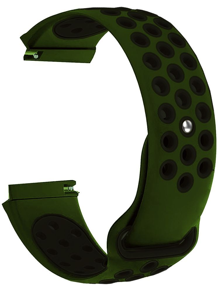     			ACM Watch Strap Silicone Belt compatible with Boat Enigma Ascend Smartwatch Sports Dot Band Olive Green with Black