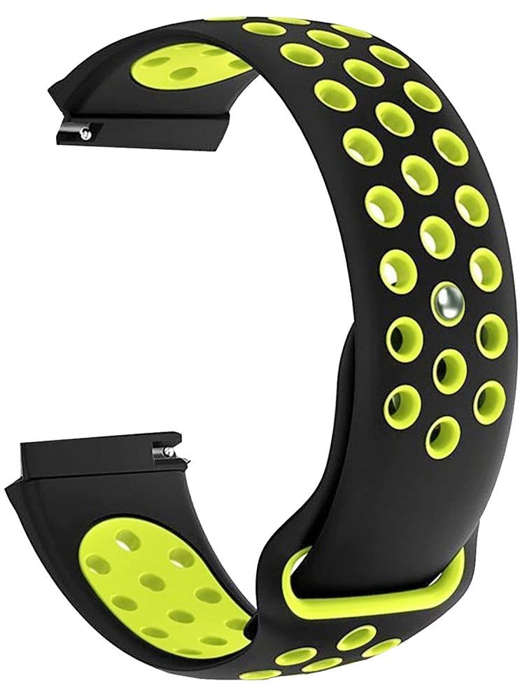     			ACM Watch Strap Silicone Belt compatible with Layers Anarc Watch Smartwatch Sports Dot Band Black with Neon Green