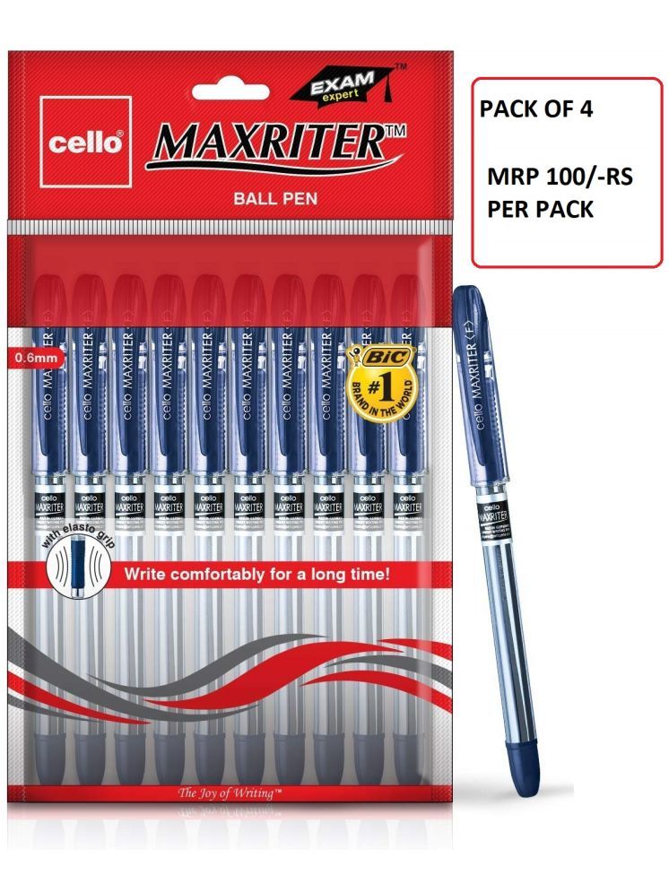     			Cello Maxriter 10 Ball Pen Blue (Pack of 4)