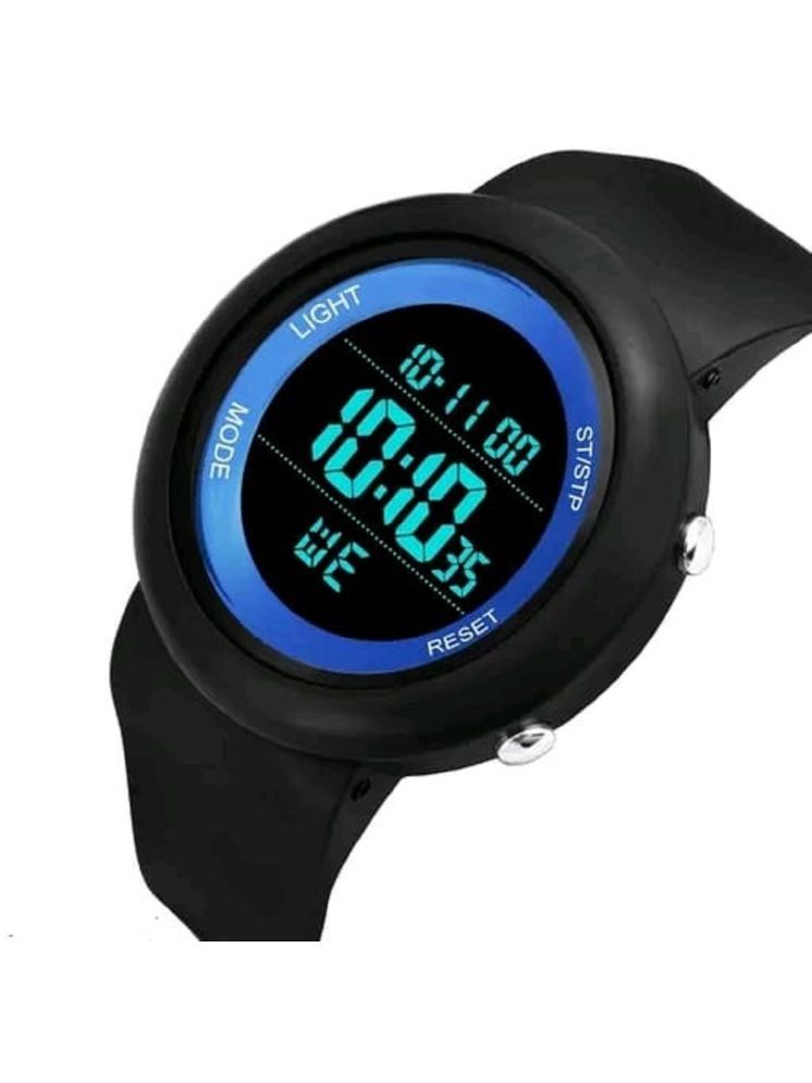     			DECLASSE Black PU Digital Men's Watch