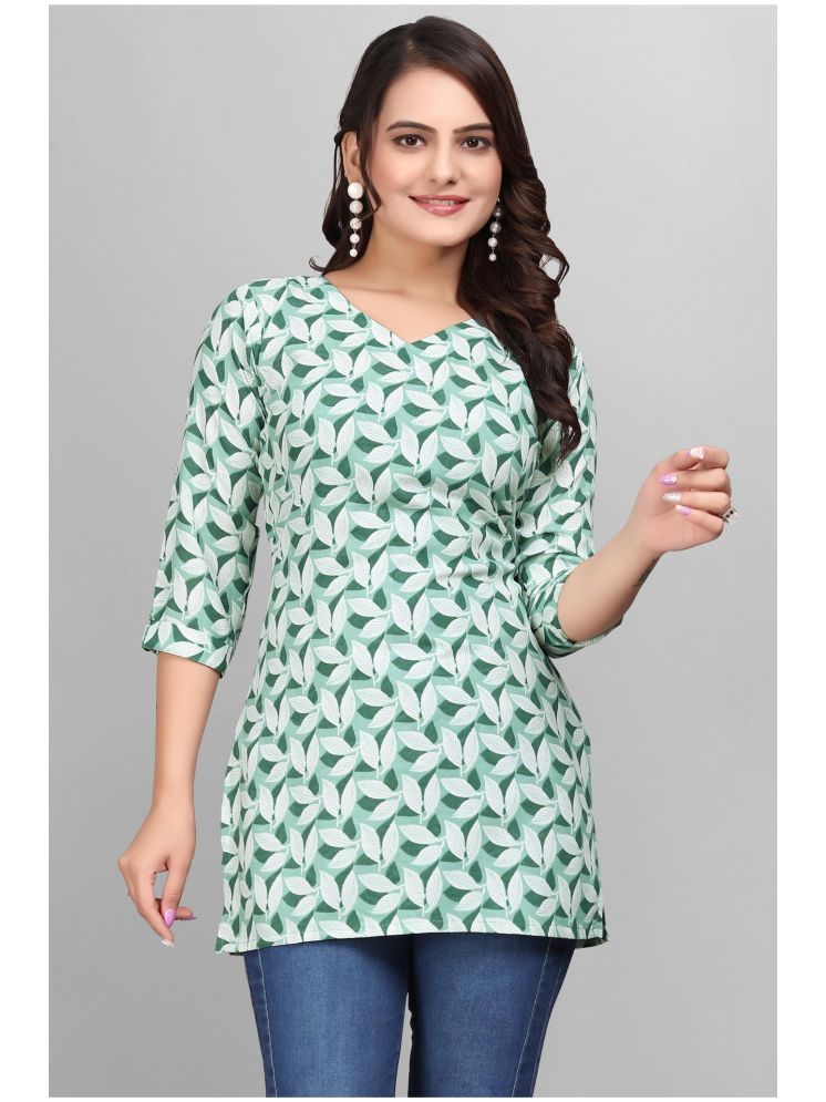     			Devakii Green Cotton Blend Women's Regular Top ( Pack of 1 )